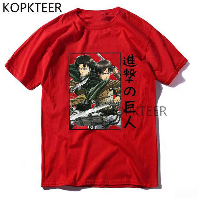 Titan Anime T Gömlek Erkek Kadın T-Shirt Tops Kawaii Anime Manga Karikatür Harajuku Streetwear Yaz Tee Gömlek Giysileri Y220208