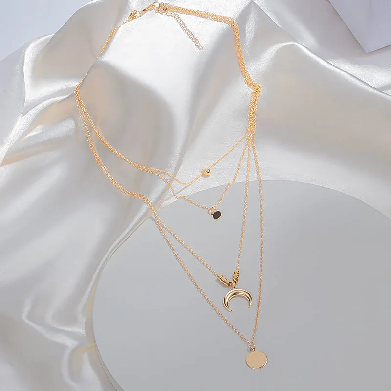 Nieuwe Boheemse meerlagige gouden hanger ketting voor vrouwen kraal punk maan goud choker kettingen 2020 mode sieraden feest cadeau nek6087020