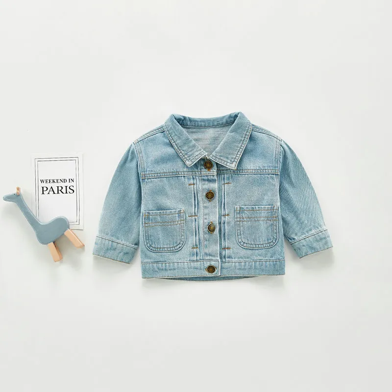 Denim inverno outono jaqueta para bebê menina menino cardigan roupas cão dos desenhos animados traje jeans outerwear para recém-nascido infantil outono coreano 19861440