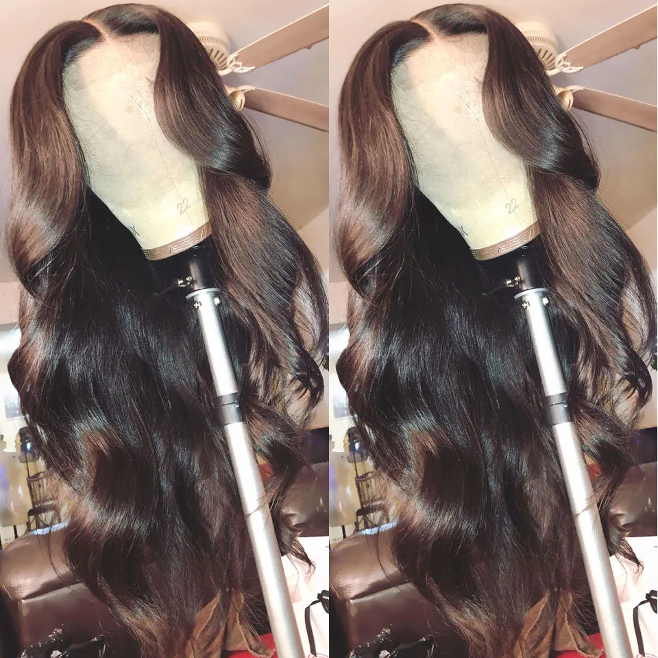 Body Wave Pałą na głowę peruki ludzkie włosy dla czarnych kobiet brazylijska palega szalika bez żelowego wklejającego Remy ludzkie włosy peruki 5303220