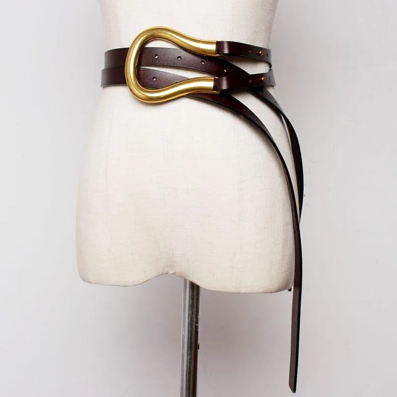 디자이너 벨트 여성용 고품질의 가죽 벨트 패션 허리 와이드 허리 밴드 코트 셔츠 2110