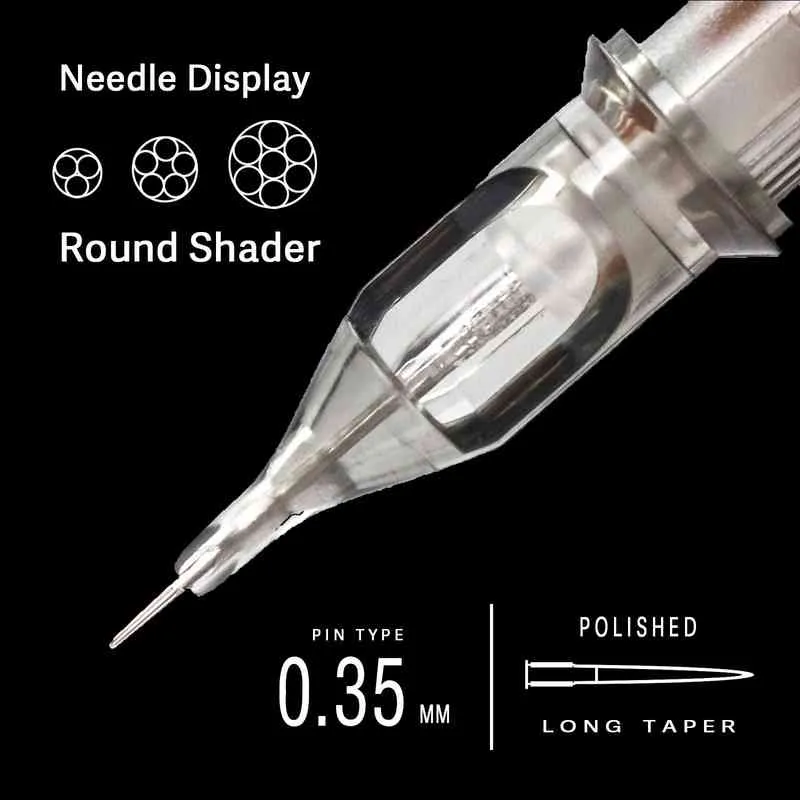 EZ Revolution Cartridge Tattoo Needles Round Shader RS 3,5 mm Medium Avsmalning För Rotary Machine Grips 20 st / Box 211229
