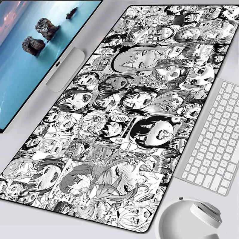 Japanische Sexy Ahegao Anime Mädchen Große Gaming Maus Pad Computer Mousepad Gamer Maus Matte Laptop Mausepad Tastatur Matte Schreibtisch Pad g220304