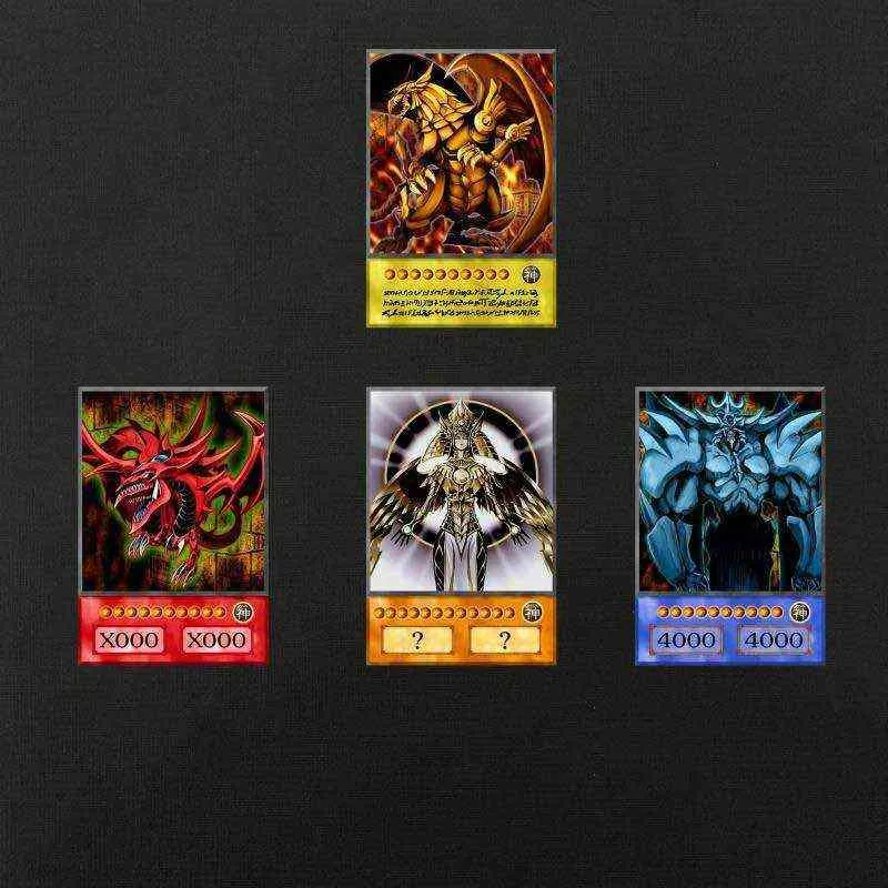 4 pièces de carte de style anime Yu-Gi-Oh trois ensemble magique obélisque Yugioh DM classique carte proxy Orica souvenirs d'enfance G220311