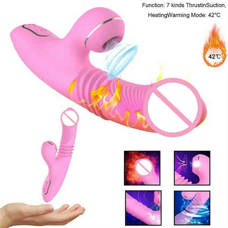 Nxy Sex Pump Toys Sucker Femmes Machine Vagin Oral Clitoris Stimulateur Jouet Anal Poussée Sucer Vibrateur Clito Adulte Gode Grand pour Femme 1221