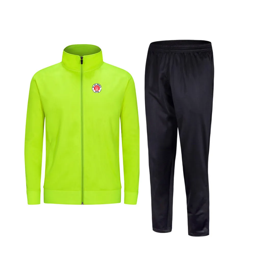 2021 FC St Pauli New Style Football Men's Jacket with Pants Sport Wear Soccer Tracksuit Adult kids Clothes Set3239