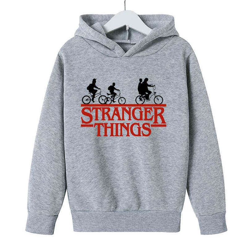 Felpa con cappuccio ragazzi Abbigliamento bambini Felpe con cappuccio Stranger Things divertenti ragazze adolescenti 4-13 anni Felpa bambini Abbigliamento bambini 220209