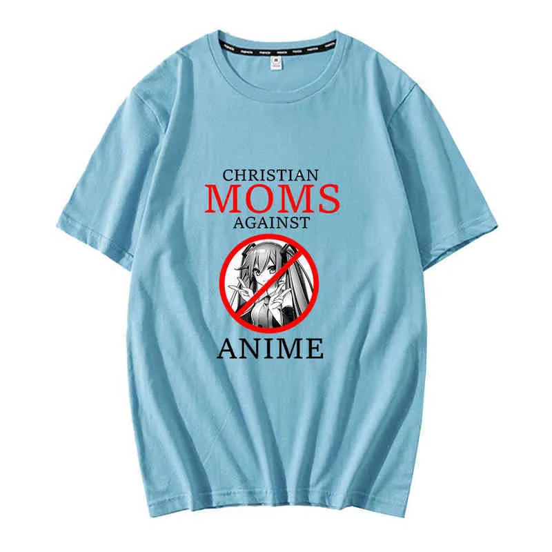 2021 Vente la plus chaude Mamans chrétiennes contre Anime Couple confortable Tees Hip Hop T-shirts Streetwears Vêtements Unsiex Nouveaux vêtements Y220214