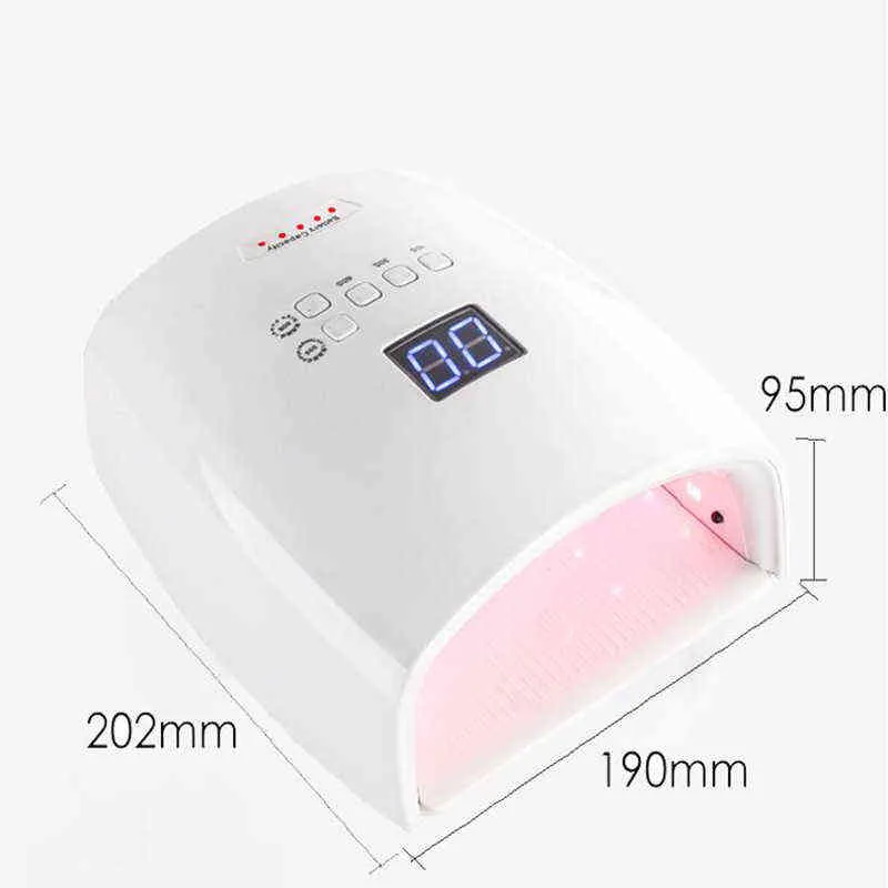 Uppladdningsbar röd ljus nagel UV-lampa 48W Cordless Manicure Lampor Inbyggd 7800mAh Batteri Nail Dryer S10 Wireless LED Nail Lamp 220121