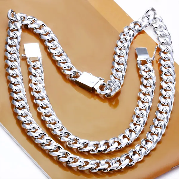 Ensembles de bijoux pour hommes de haute qualité, colliers et Bracelets élégants en argent Sterling 925, chaîne Figaro 1 1, 176o