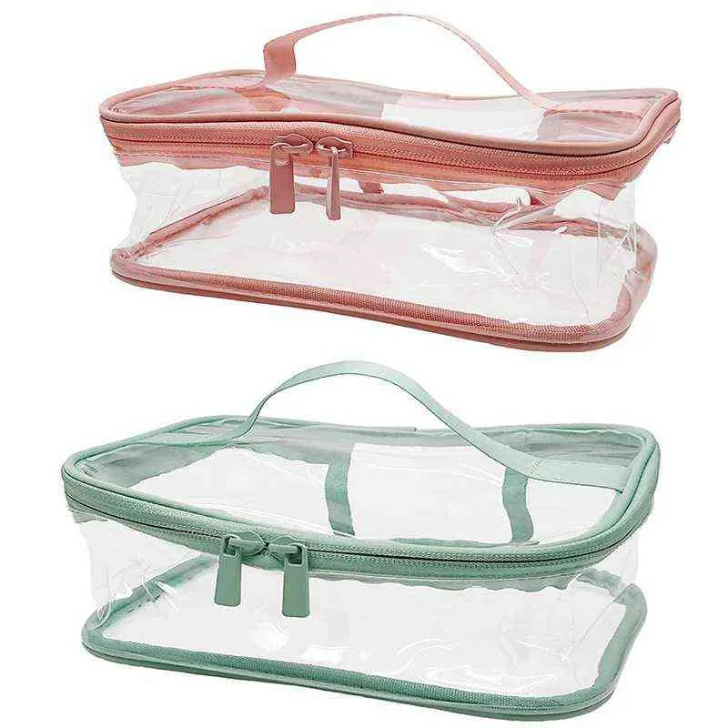 Nxy Cosmetic Bags of Transparent Zipper Waterproof Portable Travel Storage 220303