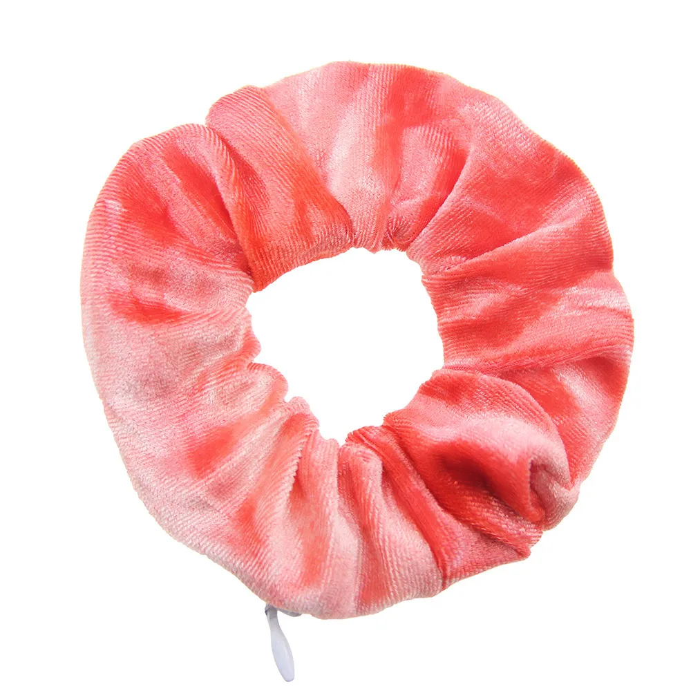 Hot sale tie-dye zipper large intestine ring European and American flannel large intestine ring fashion hair accessories GD1173