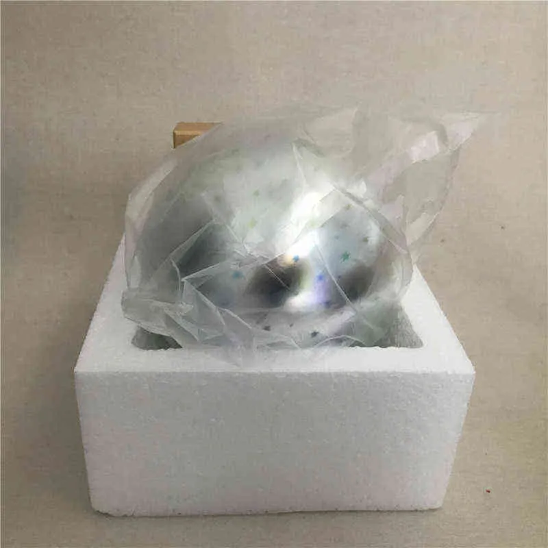 銀河プロジェクターランプ 3D 透明ガラスボールナイトライトマジックカラフルな花火無垢材ベースホリデー雰囲気ギフト 5V W220222