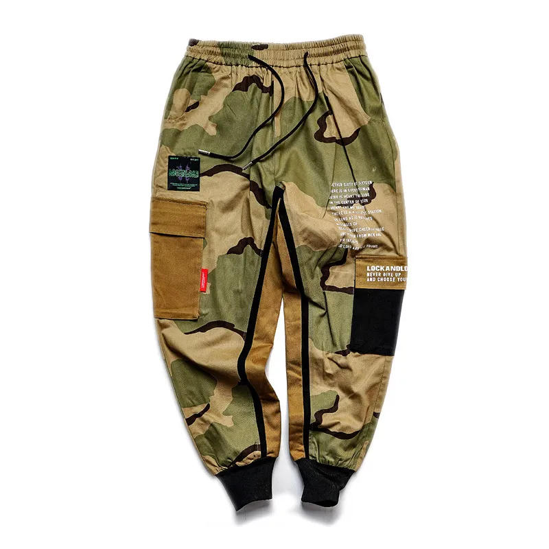 UNCLEDONJM 2020 Camo Cargo Pantalons Hommes Baggy Camouflage Pantalon Harem Casual Hiphop Mode Rue Mâle Streetwear Jogger P040 T200422