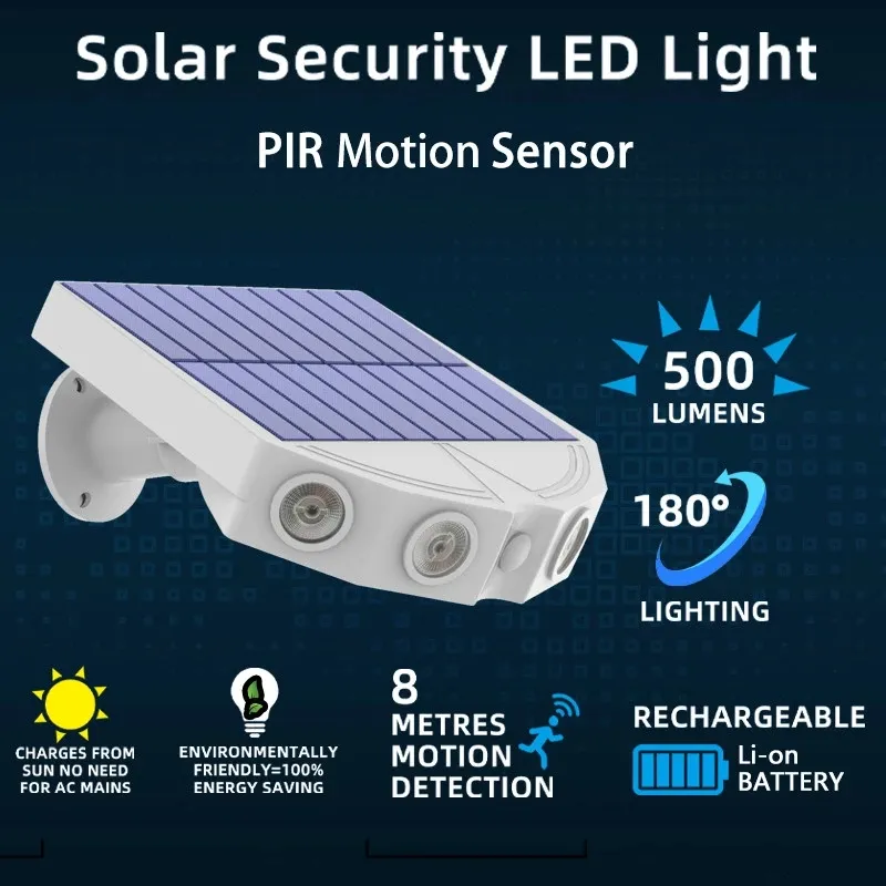 2 unidades / pacote de lâmpadas solares ao ar livre design de monitoramento de imitação 4LED luz de rua sensor de movimento lâmpada de parede à prova d'água para jardim Courtyar234i