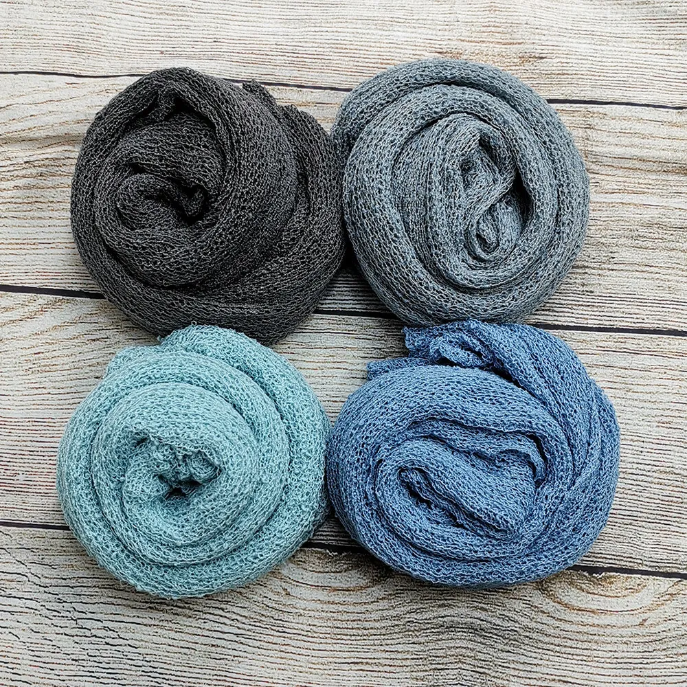 DonJudy 2/3/4 / Pack Knit Stretch Wraps Set Baby Photo Nouveau-né Photo Props Garçon Fille Infantile Nouveau-né Photographie Couverture Props LJ201105