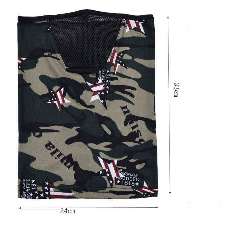 Cagoule d'extérieur Bandana Couverture tactique militaire Écharpe respirante Camouflage Cou Guêtre chaude Hommes Femmes Randonnée Foulards de pêche Y1229