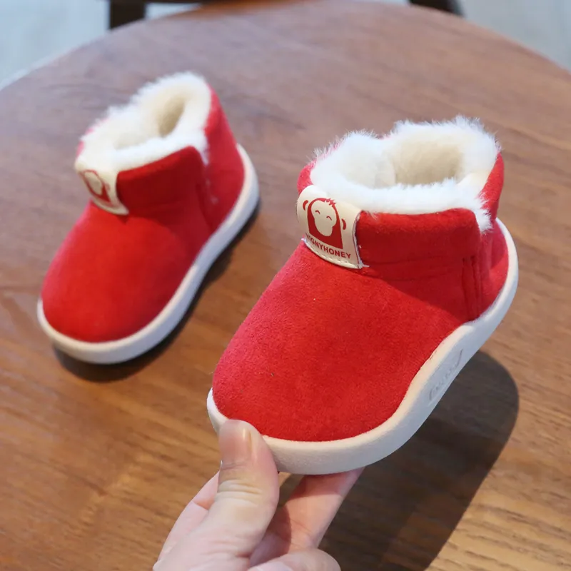 Inverno Neonate Ragazzi Stivali Infantili Stivali da neve bambini Caldi stivali da esterno in peluche Fondo morbido Scarpe antiscivolo bambini in cotone 201130