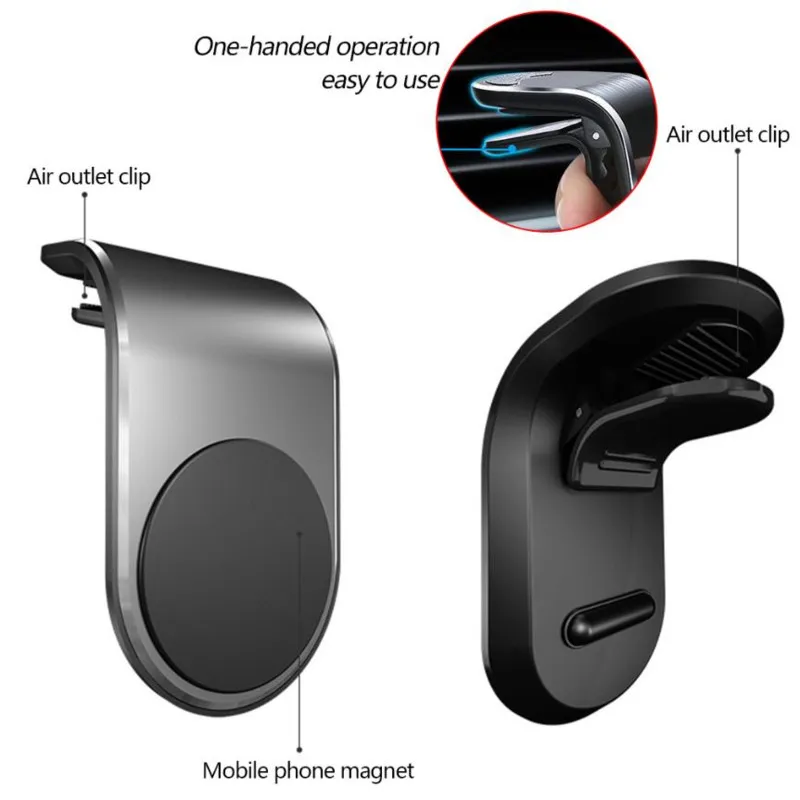 Magnetische auto -telefoonhouder L vorm Air Vent Mount Stand in Car GPS mobiele telefoonhouder voor iPhone 11 12 Pro Max Mobile Phone079445