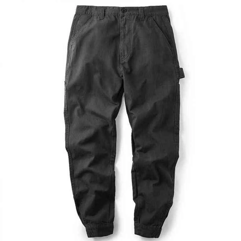 Men's Cotton Sweatpants Joggers Men Loose Cargo Pants Pockets Track Tactical Casual Techwear Male Trousers Sport Streetwear G220224