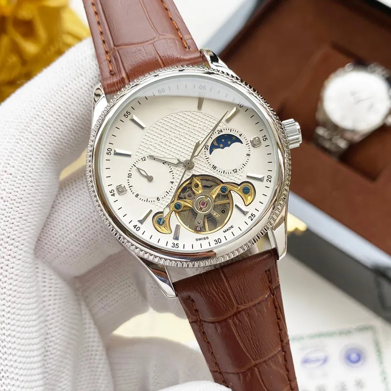 Luksusowe męskie zegarek najlepsze marka mechaniczna automatyczna ruch mężczyzn designerskich księżycowych zegarków fazowych Daydate skórzany wodoodporny mężczyzna na rękę