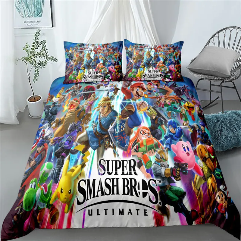 Conjunto de cama infantil splatoon popular, solteiro, casal, queen, king cal, king size, conjunto de roupa de cama c1020335p