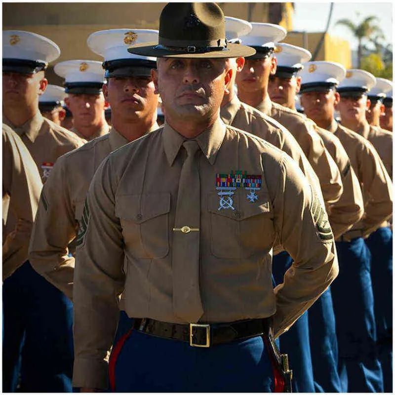 X047 U S Marine Corps Vuxna Wool Fe Hatts Justerbar Woolen Army Green Hats Fe Hat Men Fashion Womens Church Hats 211227185s