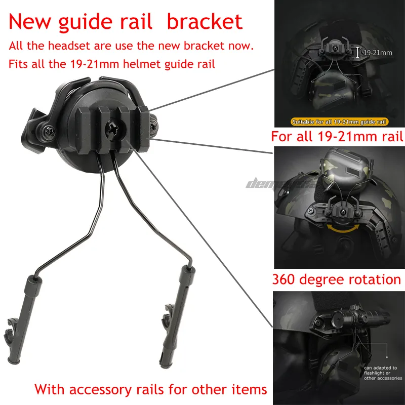 Neueste taktische Headsets mit schnellem Helmschiene -Adapter Militär Airsoft CS Schießen Headset Armee -Kommunikationszubehör5392234