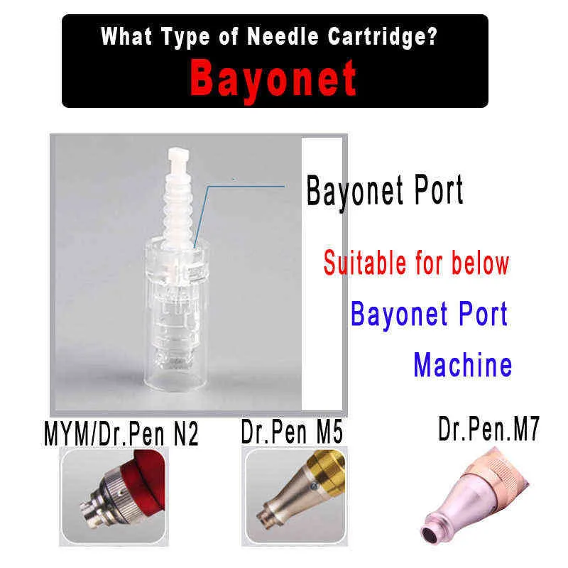 Bayonet Cartridge Needle For Derma Pen Dr.Pen E30 A6 N2 M7 M5 A1 Microneedles 1 3 5 7 9 12 24 36 42pin Nano Round MTS PMU Tattoo 211229