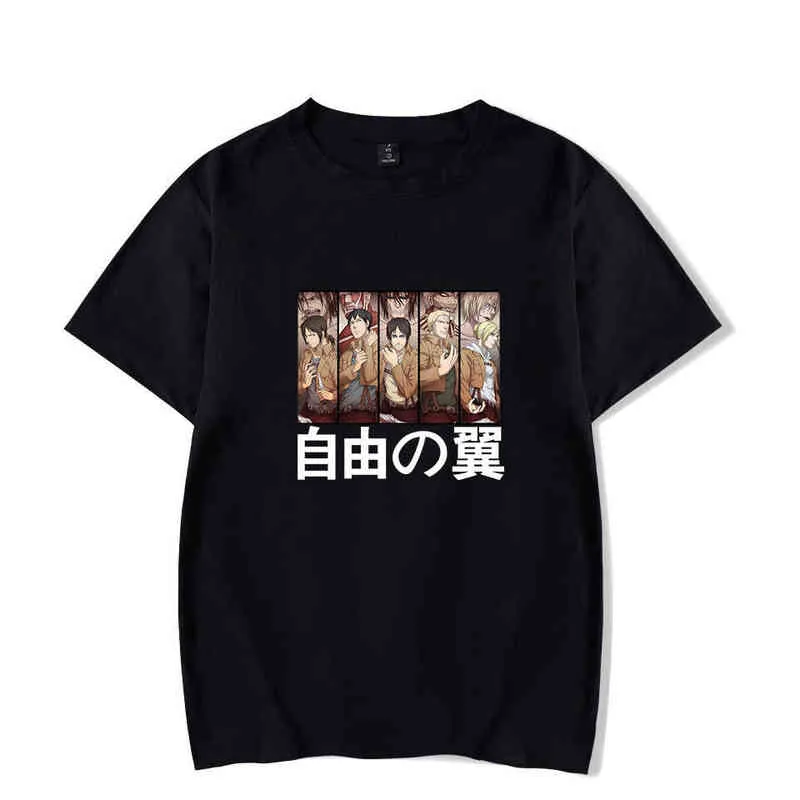 Anime Attack on Titan T-shirt hommes plus la taille tops t-shirts été tops t-shirt à manches courtes dessin animé streetwear t-shirt garçons vêtements G220223