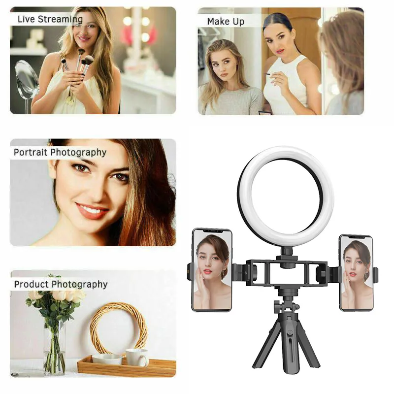 K316 Selfie Ring Fill Light Stativ Stativ Dimbar Mobiltelefon Video Makeup Fill Lamp K320 K315