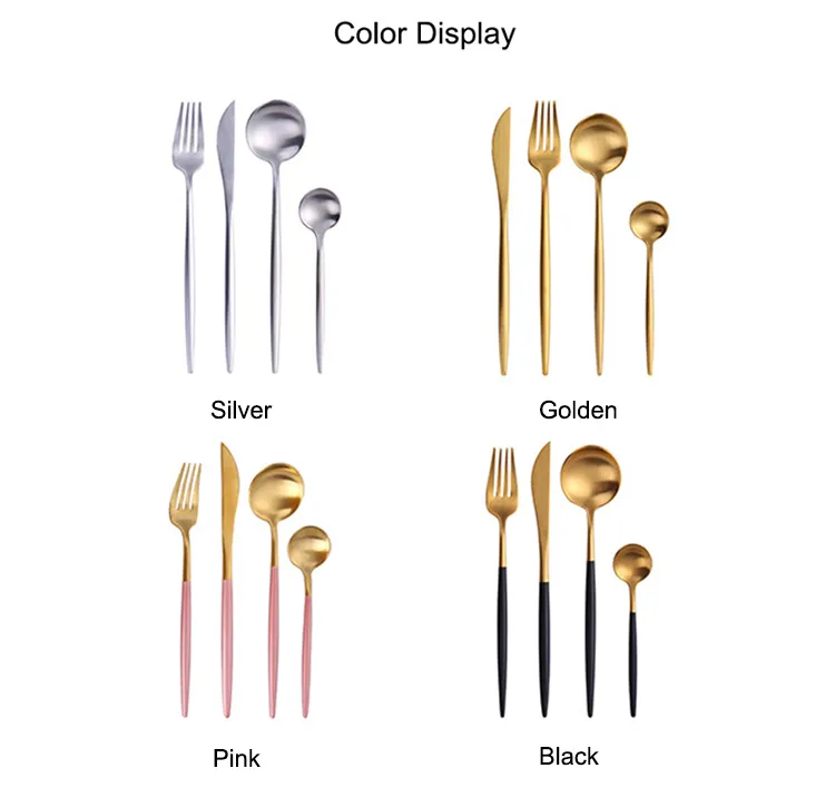 Gold Dinnerware 18/10 Stainless Steel Tableware Knife Fork Spoon Flatware Dishwasher Safe Cutlery Set 201128