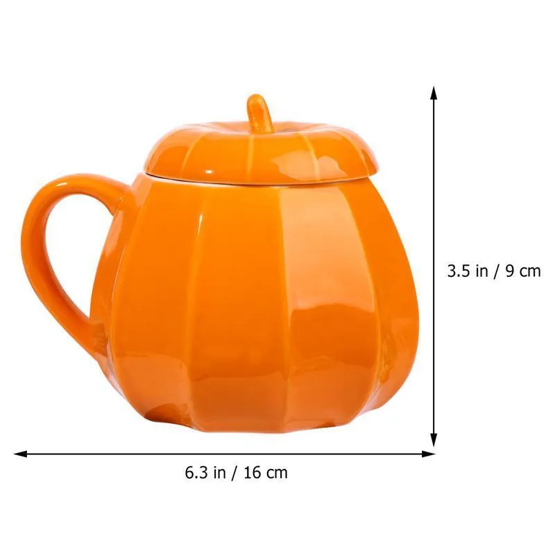 1 tazza di acqua di Halloween caffè in ceramica a forma di zucca creativa PC arancione 201028