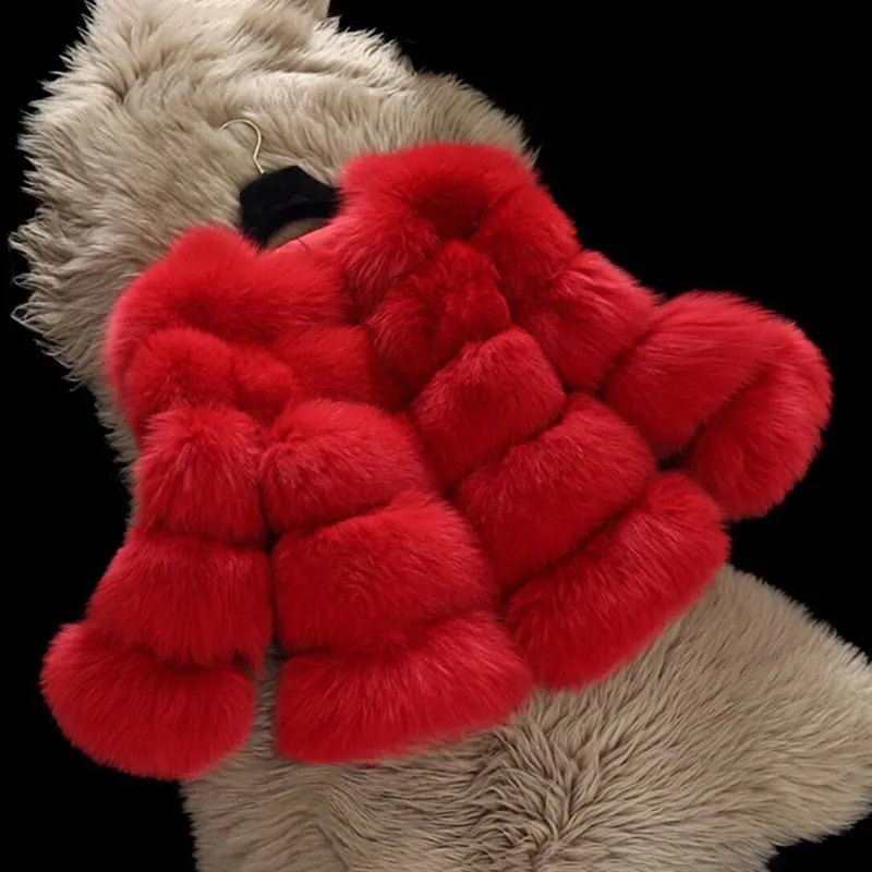 2020 Winter Faux 우아한 베이비 여우 모피 자켓과 코트 따뜻한 파카 아이 외부 웨터 옷 두꺼운 여자 코트 C10121008498