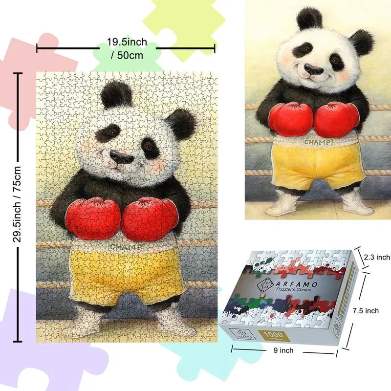 퍼즐 2000 조각 성인 어려운 팬더 만화 유화 유화 감압 퍼즐 생일 선물
