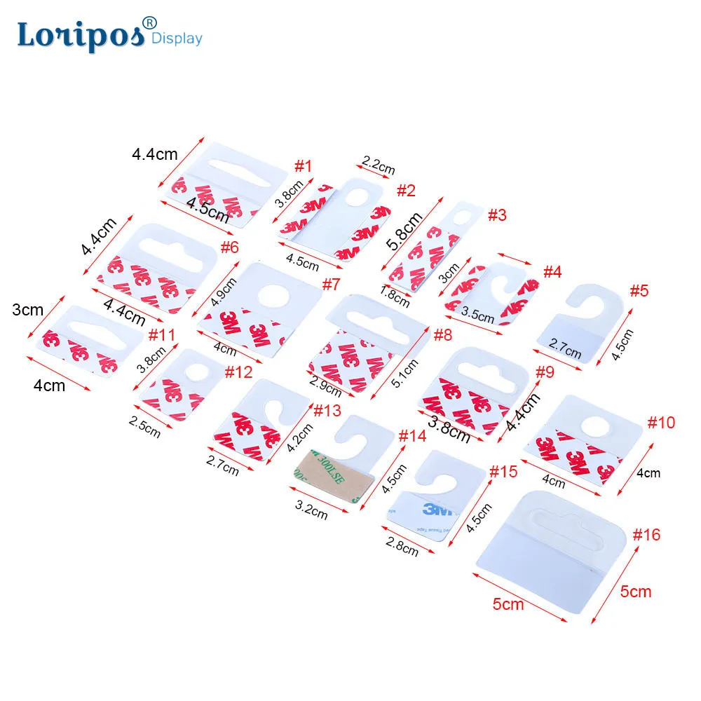 자체 접착 플라스틱 클리어 후크 디스플레이 카드 저장소 소매 Slat Wall J-Hook 슬롯 홀 Pegboard Hang Tabs | Loripos.