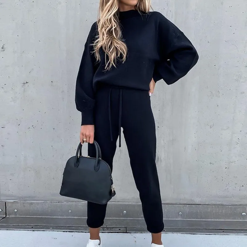 Puimentiua Tracksuit Women 2 قطعة مجموعة الخريف الشتاء هوديي + السراويل الطويلة بدلة رياضية أنثى Sweatshirt بدلة الرياضة Y1229