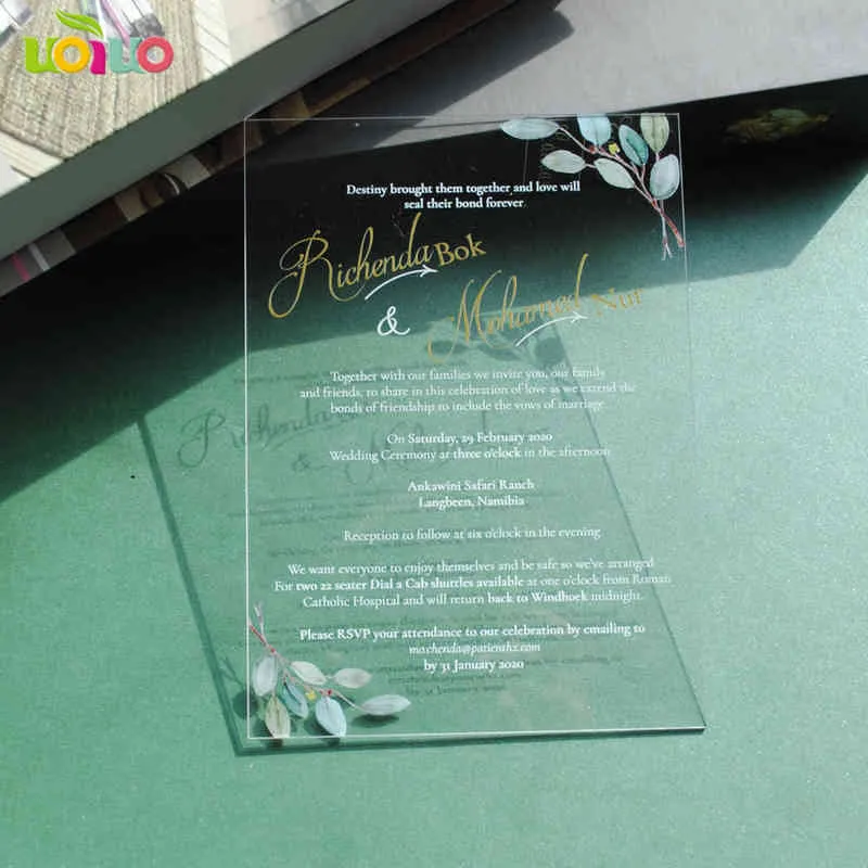 10 pezzi lotto stampa bianca personalizzata Carta acrilica trasparente Stampa uv di alta qualità, inchiostro ecologico H1231