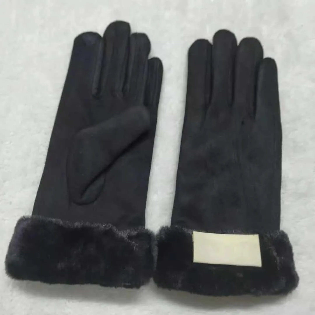 Gants européens et américains pour femmes, automne-hiver, écran tactile, avec peluche et gants chauds épais, 292E