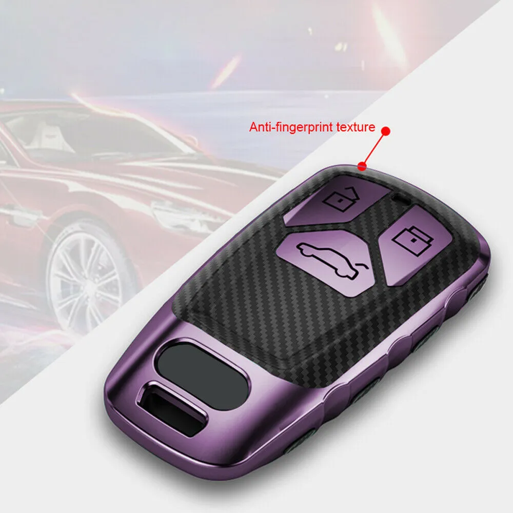 TPU Carbon Style Car Key Case Caso Protection Shell para Audi A4 A4L A6L A5 Q59369503