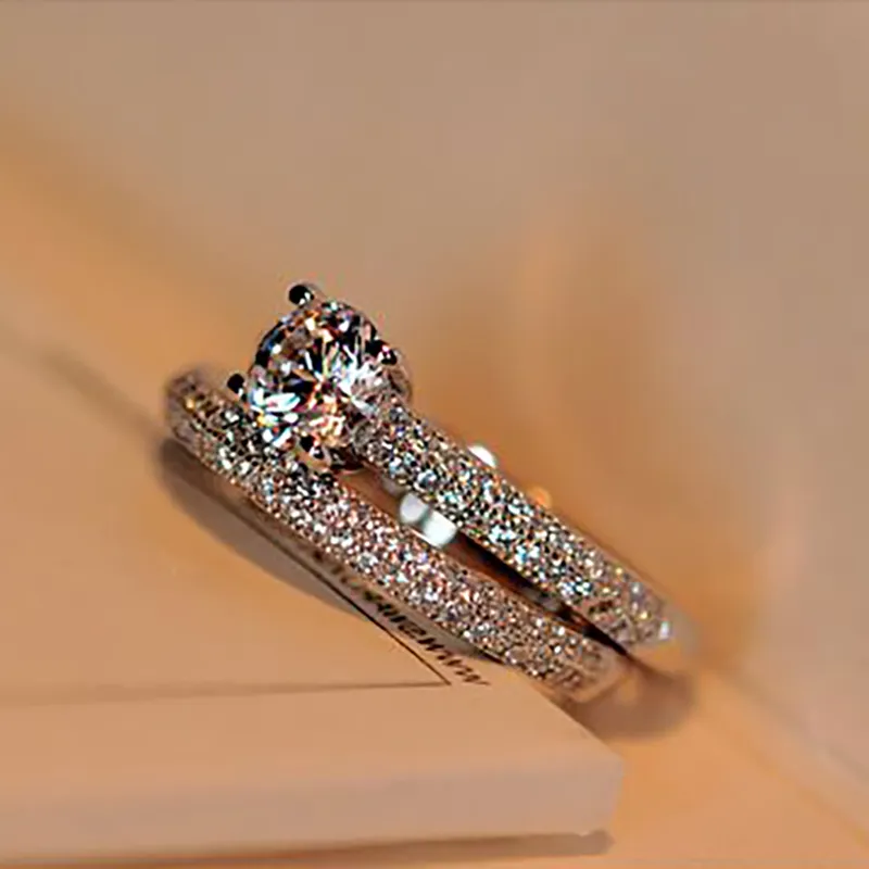 Винтажный женский комплект с круглым обручальным кольцом с кристаллами, модное черное золото, свадебное обручальное кольцо, кольца с цирконом и камнем для женщин239b
