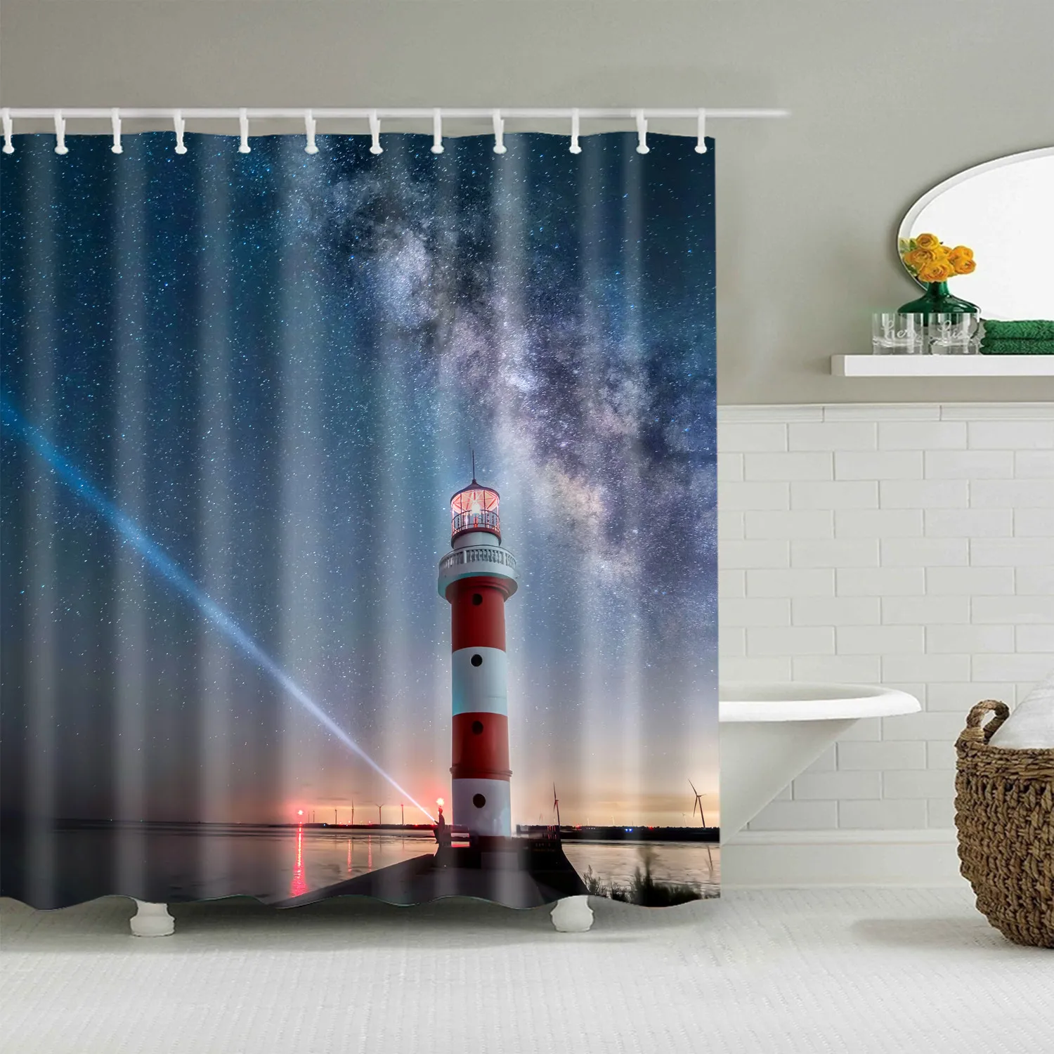 Galaxy Night Starry Sky Rideau de bain 180x200cm Tissu polyester imperméable Rideau de douche 3D Rideau occultant pour salle de bain Y200108