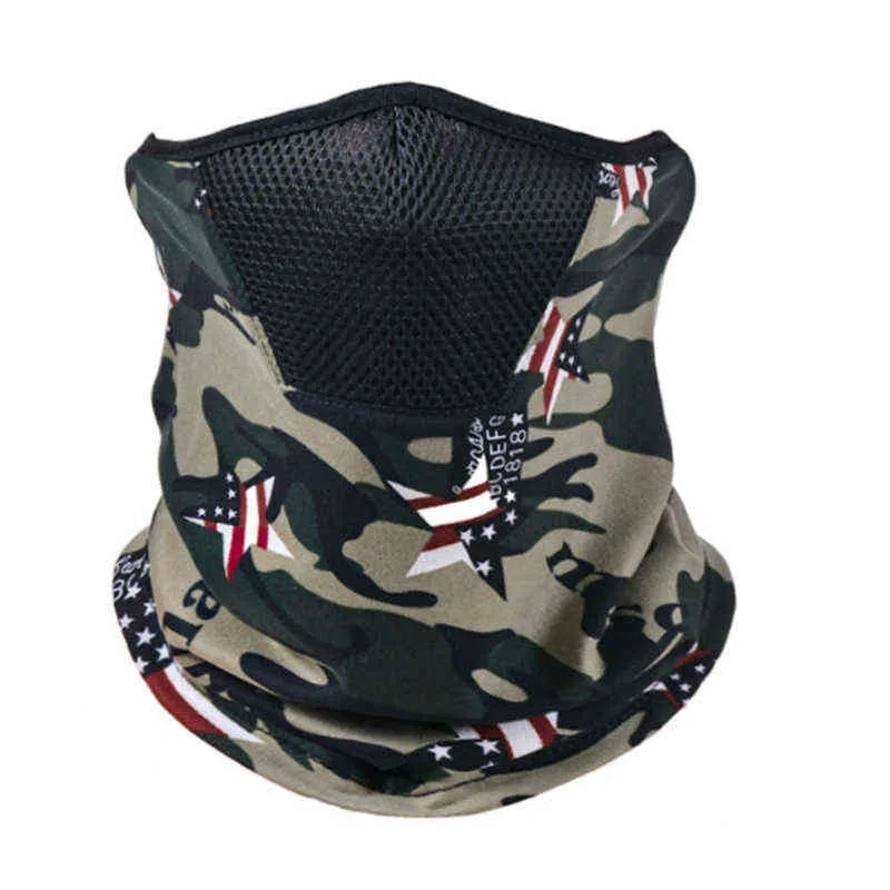 Outdoor Balaclava Bandana Military Tactical Cover Scarf Breathable Camouflage Neck Warm Gaiter Men Women Hiking Fishing Scarves Y1229