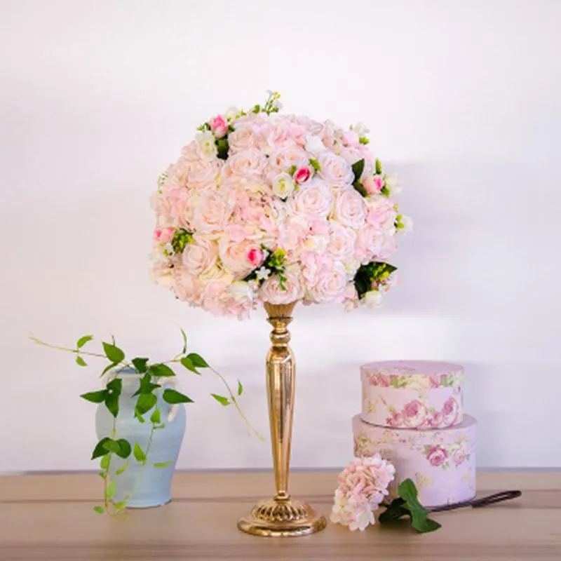 Flores decorativas grinaldas personalizar 35cm artificial rosa mesa de casamento decoração flor bola peças centrais pano de fundo festa floral roa285h