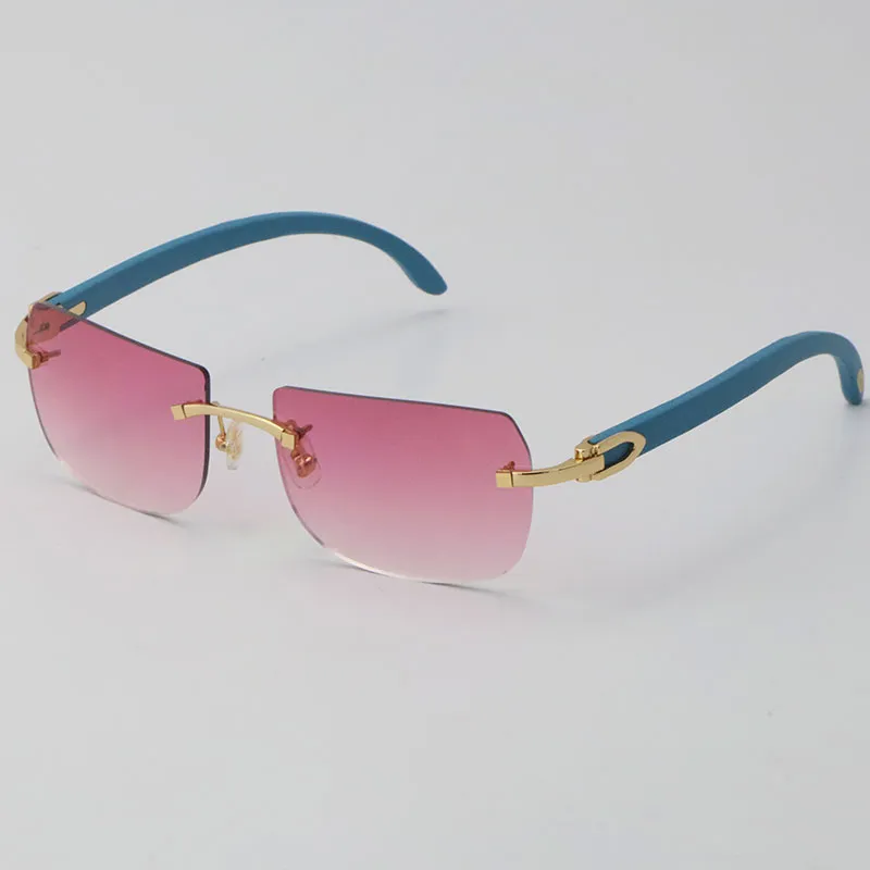 2022 Nowy styl sprzedaży czerwone drewniane okulary przeciwsłoneczne metalowy niebieski drewniany krawędź 18K Gold C dekoracja męska i żeńska luksusowe okulary 294R