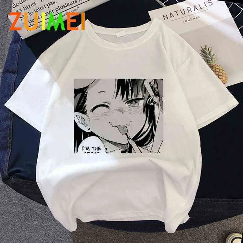 Femmes Anime japonais Ahegao Harajuk imprimer T-shirts hauts 2020 été mode à manches courtes T-shirt fille, livraison directe G220228