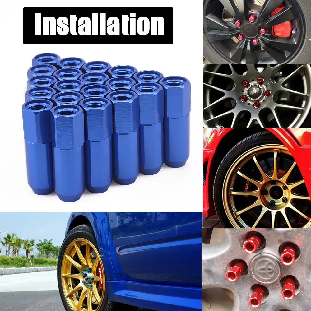 Wheel Lug Nuts 60mm Auto Racing Aluminum M12x15M12x125 Lug Nut with Logo RSLN011 12x15 Wheel Lug Nuts Socket5445427