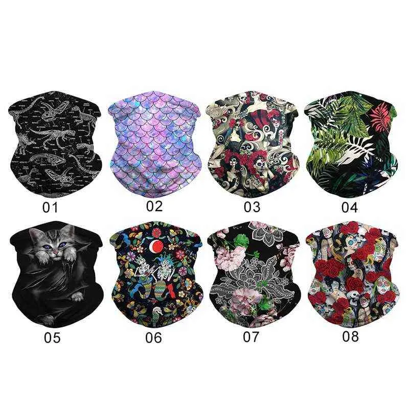 Print Face Bandana Scarf Thermal шеи теплые гайтиры крышка трубки маска для велосипеда Пешие прогулки сноуборд бегущий лыжный спорт зима Y1229