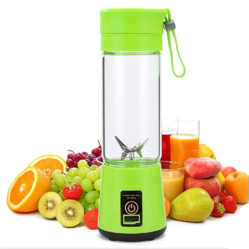 380 ml Draagbare Blender Thuis USB Oplaadbare 4-Blade Elektrische Fruit Extractor Sap Mini Blender Fles Keuken Accessoires T200523310