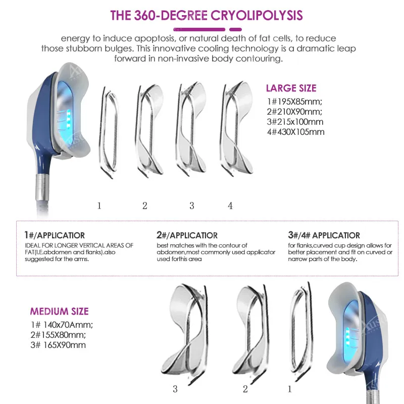 Ny teknik under 10 grader till 45 Cryo Cavitation RF Body Slimming 360 Cryo 5 Handtag med Lipo Laser Body Shaping Machine Tax Free